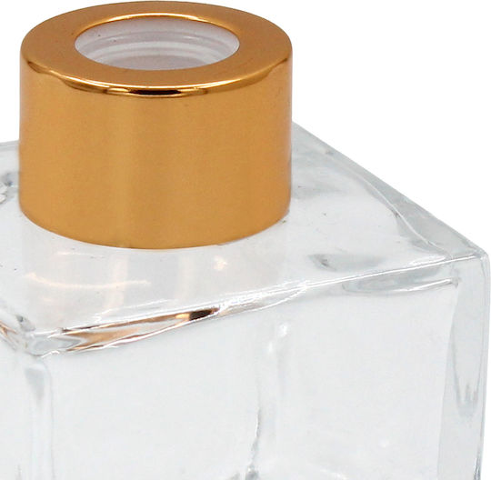 Glass Bottle Aromatic Room 110 Ml 5.5x5.5x7.8 Cm Gold Cap Keskor 62569