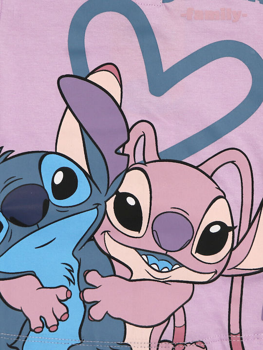 Disney Kids Summer Pyjamas Lilac Lilo & Stitch