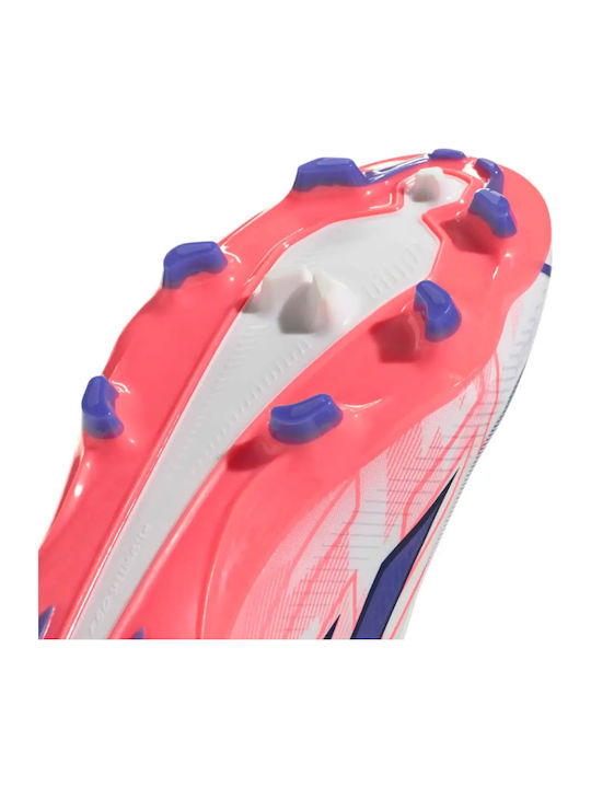 adidas F50 Hyperfast League Mid FG White Football Shoes with Cleats