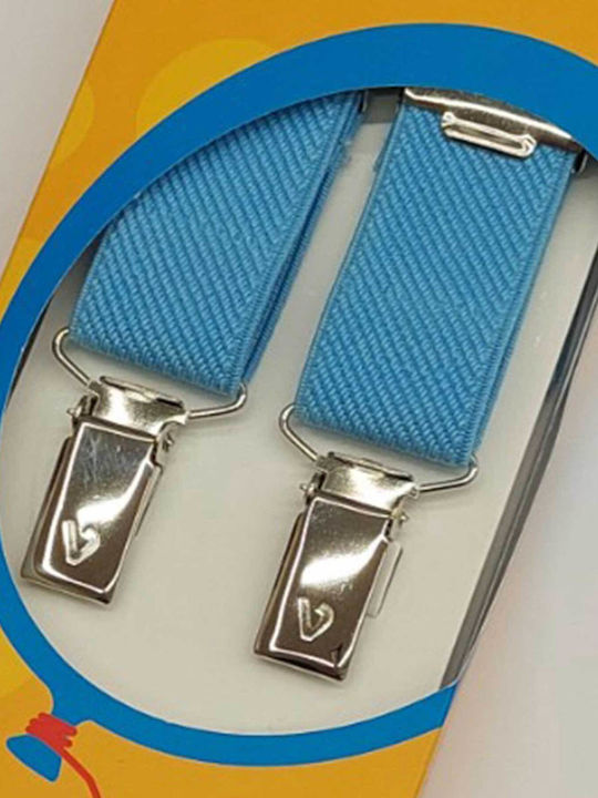 Victoria Kids Suspenders in Light Blue Colour with 3 Clips
