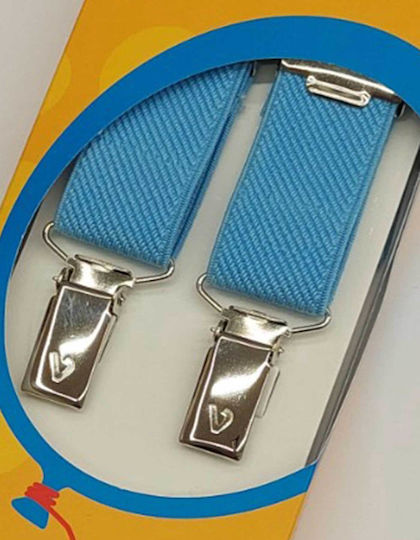 Victoria Kids Suspenders in Light Blue Colour with 3 Clips