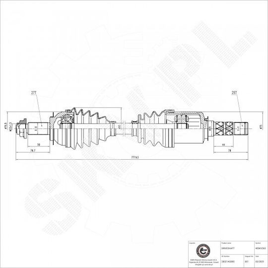 Половин Ос Subaru Legacy Iv Outback Преден Ляв Десен 28321ag000
