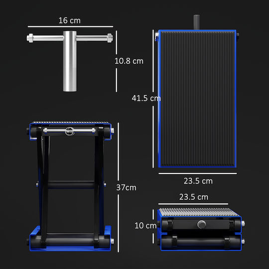 Durhand Foldable Anti-Slip Support Steel Rubber 41.5x23.5x10-37 cm Blue Black C30-012v00bu