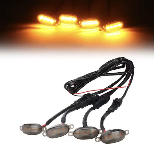 LED Mask Lights 12-24v Universal – Orange Wiring Set of 4 Pieces