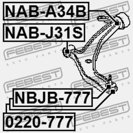 Febest Vorderachsträgerarm Hinterradbuchse Hydr Nissan Altima L32 2006.10-2012.05 Ca 54500-7Y00A