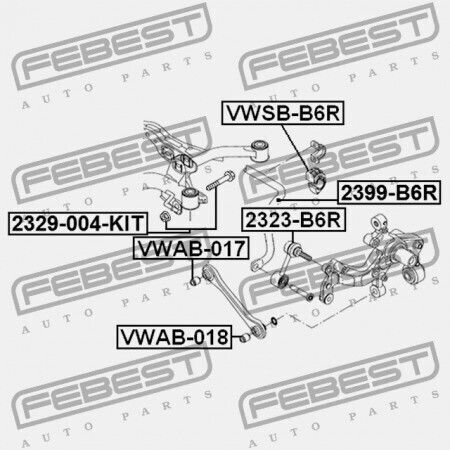 Κουζινέτο Πίσω Ράβδου Σύνδεσης Audi A3 S3 Sportb. Lim. Qu 2004-2013 Rdw 1k0501529j