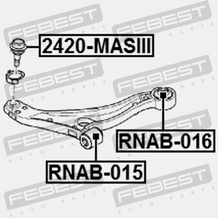Febest Vorderseite Kontrolle Armring Renault Master III 2010 8200688871