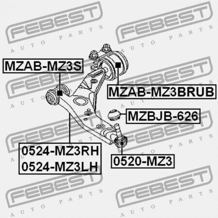 Преден Връх На Ръката Заден Пръстен Mazda 3 Bk 2003-2006 Eu B32h-34-300e