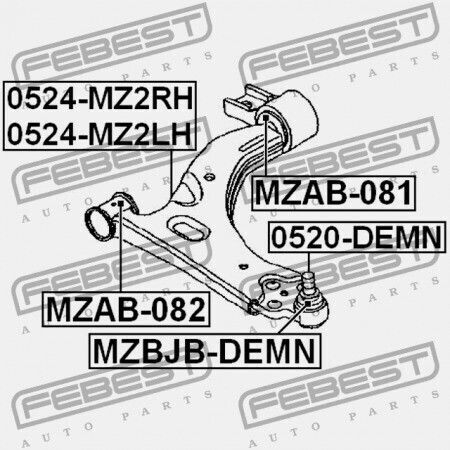 Front Control Arm Rear Bushing Mazda Demio Dy 2002-2005 Jp D350-34-350c