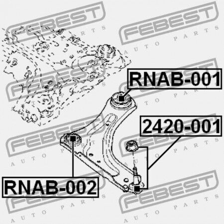 Febest Vorderachslenkerbolzen Für Renault Laguna III 2007-2015