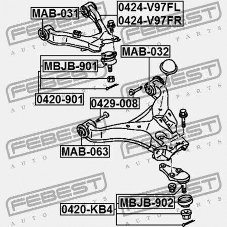 Vordere Untere Kontrolle Armring Mitsubishi Pajero Montero V90 2006.08 G Xp Mr496795