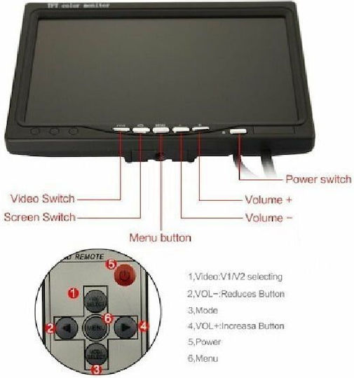 Car Monitor Monitor 7'' Tft Tft Led Headrest Monitor