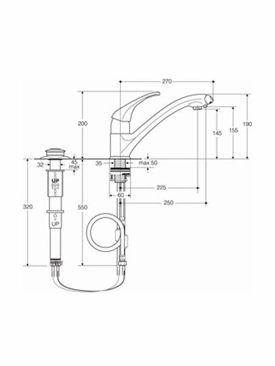 Ideal Standard Μπαταρία Κουζίνας Πάγκου Ασημί Ideal Standard Μπαταρία Κουζίνας Πάγκου Ασημί