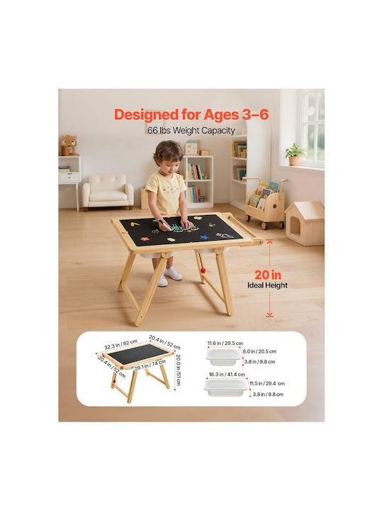 Kids Table Wooden Beige Vevor