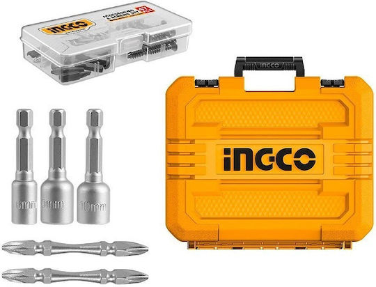 Ingco CKLI20277E Drill Driver & Impact Screwdriver Brushless 20V with 2 Batteries 2Ah and Case
