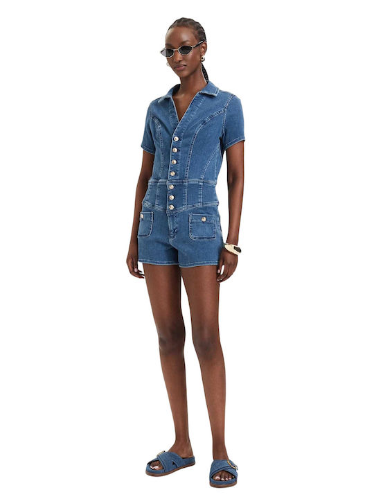 Women's Denim One-piece Shorts Blue