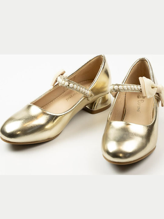 Kids Ballerinas with Hoop & Loop Closure Gold