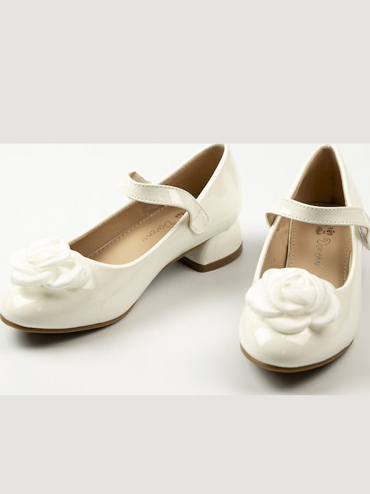 Kids Ballerinas with Hook & Loop Closure White