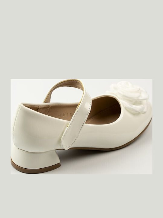 Kids Ballerinas with Hook & Loop Closure White