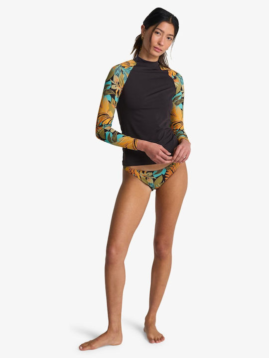 Billabong UPF 50+ Γυναικεία Μακρυμάνικη Αντηλιακή Μπλούζα Μαύρη