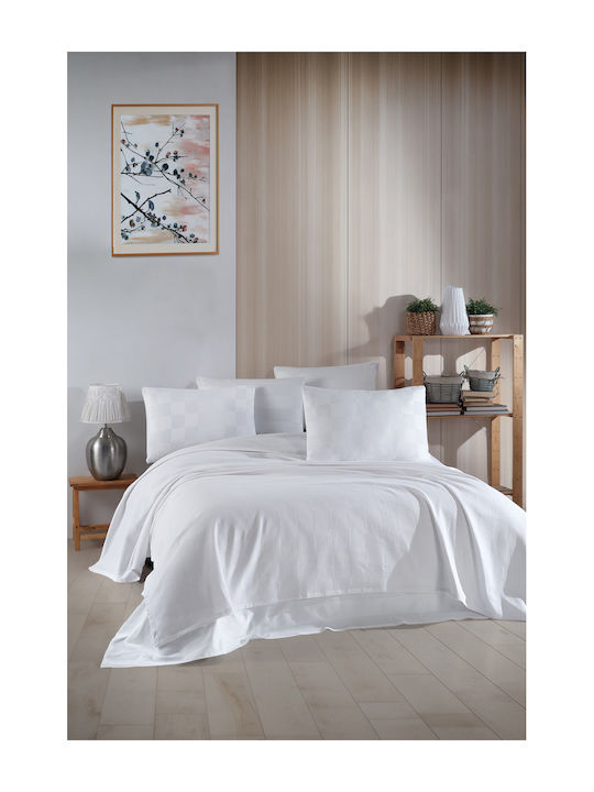 SteweHome Κουβέρτα Πλεκτή Μονή 160x230εκ. Λευκή