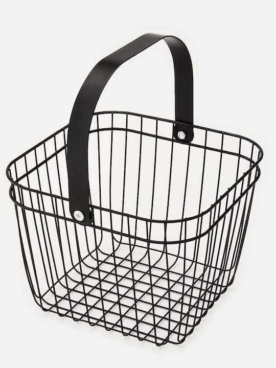 SteweHome Διακοσμητικό Καλάθι Μεταλλικό Μαύρο 35x50x18.5εκ.