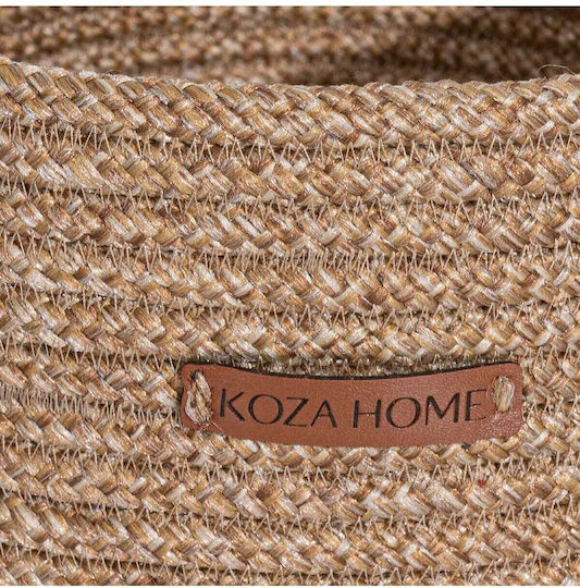 SteweHome Διακοσμητικό Καλάθι Ψάθινο με Χερούλια Μπεζ