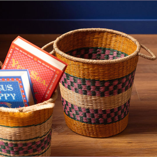 SteweHome Decorative Wicker Basket Multicolour 33x35cm