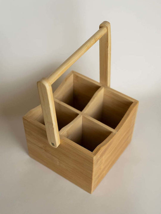 SteweHome Set of Beige Bamboo Decorative Baskets 4 Pieces
