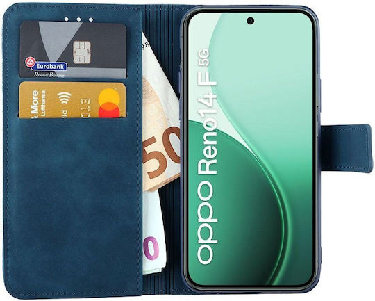 Lime Essential Θηκη Oppo Reno14 F 5g 6.57in Magnet Book Stand Clip Dark Blue