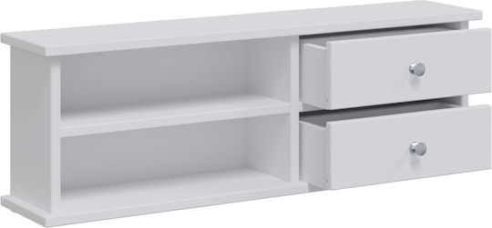 Floor-standing Makeup Dressing Table from Solid Wood White with Mirror 76x50x103.5cm