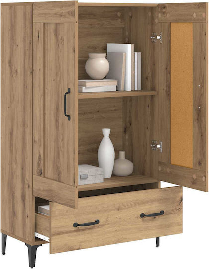 Bodenvitrine fürs Wohnzimmer aus Spanplatte Braun 70x31x115 cm
