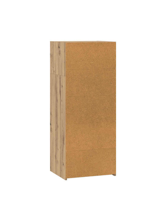 Floor Living Room Display Cabinet Made of Wood with Windowed Brown 50x41x124cm