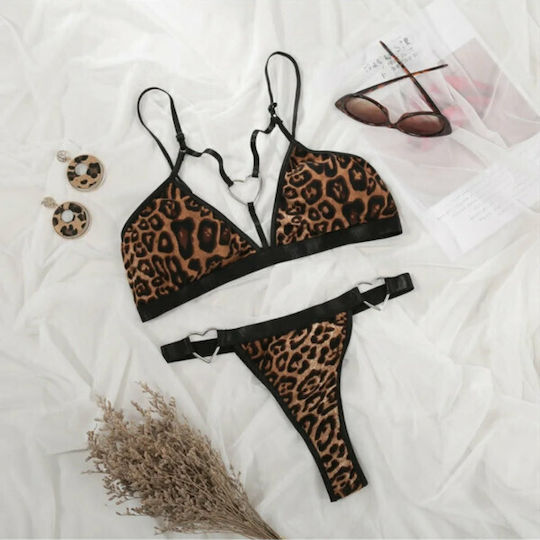 Std Sexy Underwear Σετ Εσωρούχων Λεοπάρ