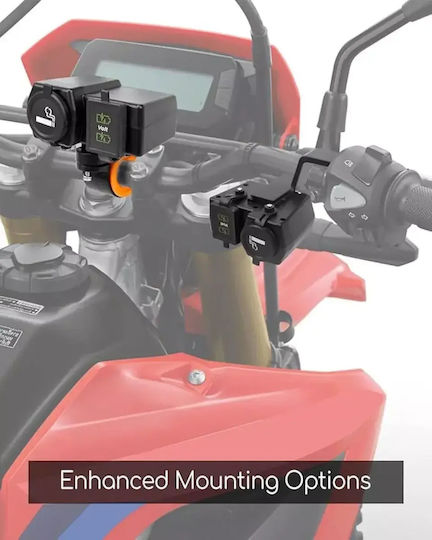 Water Resistant Motorcycle Charger Fast Charging with Voltometer