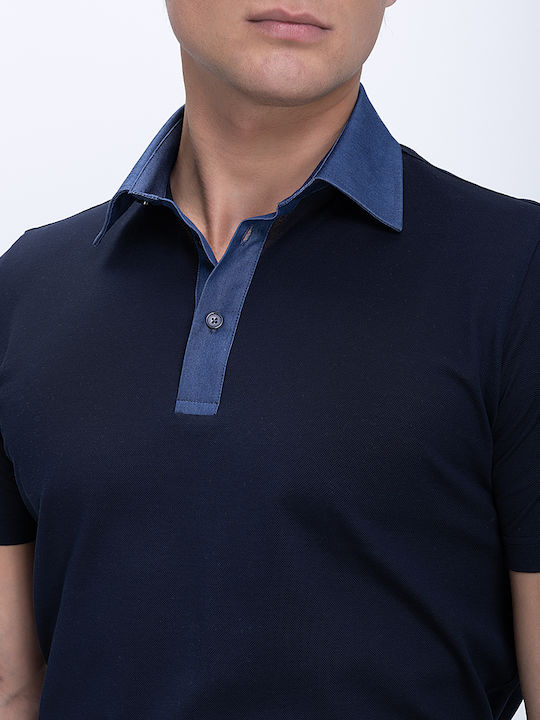 Polo Kurzarm Herrenbluse Marineblaue
