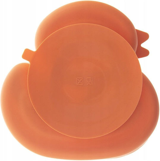 Children's Food Plate Made of Orange Silicone