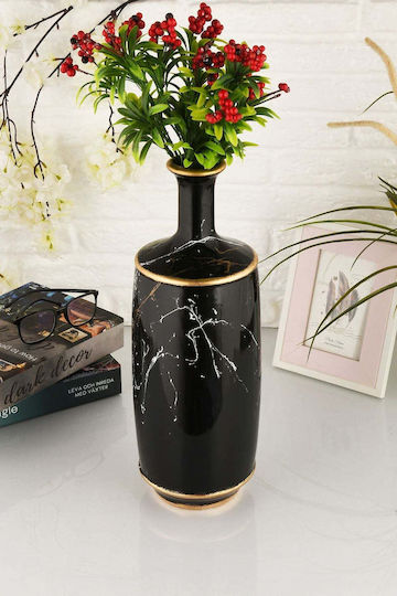 SteweHome Decorative Black Ceramic Vase