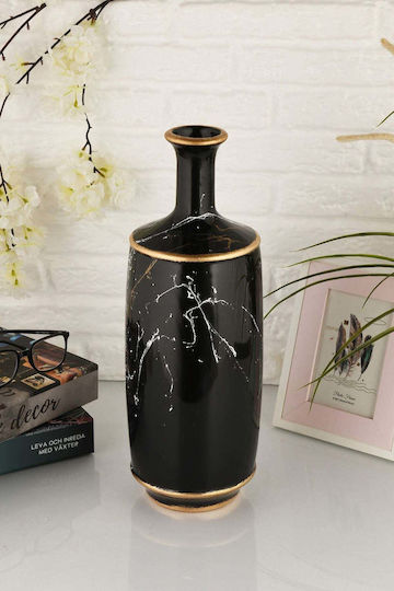 SteweHome Decorative Black Ceramic Vase