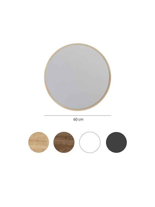 SteweHome Oglindă Rotundă De Baie Din Placă Din Lemn Agregat 60x60cm Auriu