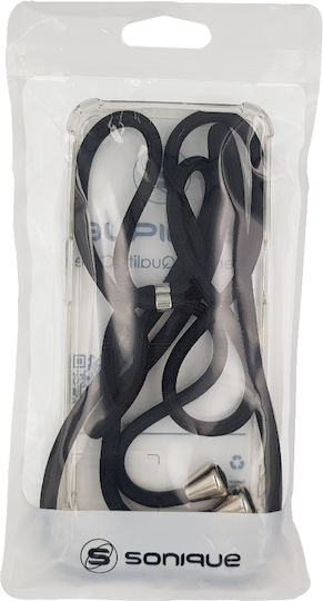 Silicone Case With Cord Sonique Armor Clear Google Pixel 9a 5g Black