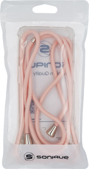 Silicone Case Strap Sonique Armor Clear Google Pixel 9 5G Pink