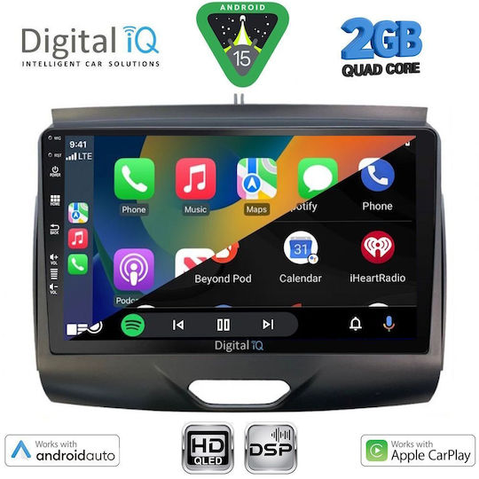 Digital IQ Sistem Audio Auto pentru Ford Ranger 2015-2018 Bluetooth USB Wi-Fi GPS Apple CarPlay Android Auto cu Ecran Tactil 9"