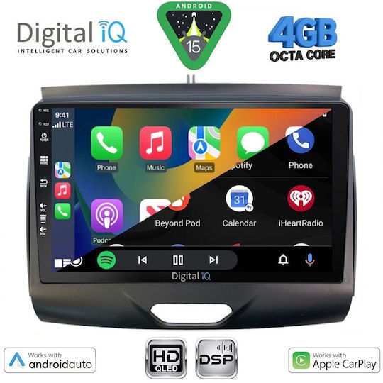 Digital IQ Car Audio System for Ford Ranger 2015-2018 Bluetooth USB WiFi GPS Apple CarPlay Android Auto with 9" Touch Screen