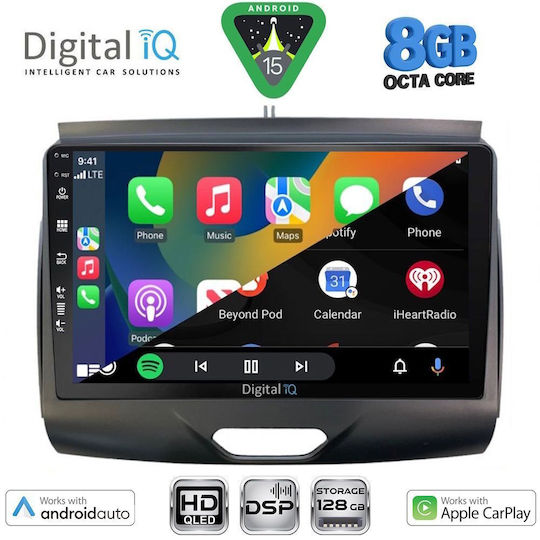 Digital IQ Ηχοσύστημα Αυτοκινήτου για Ford Ranger 2015-2018 (Bluetooth/USB/WiFi/GPS/Apple-Carplay/Android-Auto) με Οθόνη Αφής 9"