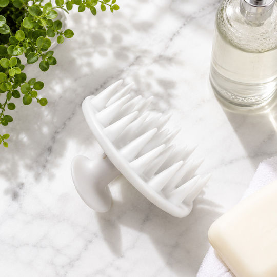 Femmit Head Scalp Massage Brush Soft Silicone Tips White