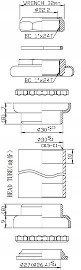 Neco H831 Argintiu Clasic Set Căști cu Șurub 1”