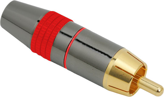 Priză RCA Aurită Cablu Audio-Video Până La 8 Mm Conector RCA Metalic Roșu