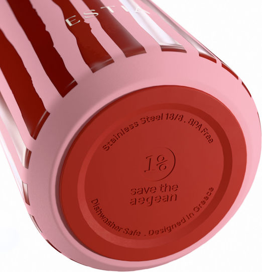Estia Flow Save the Aegean Recyclable Thermos Bottle Stainless Steel BPA Free 500ml Viva Stripe