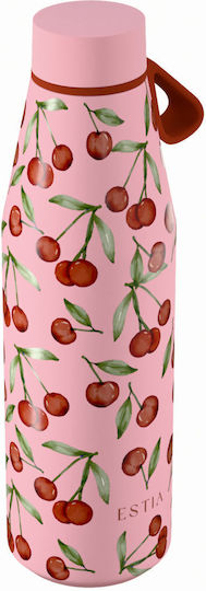 Estia Flow Save the Aegean Recyclable Thermos Bottle Stainless Steel BPA Free 500ml Cherry Rose
